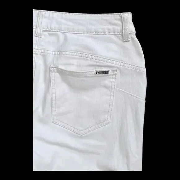 Chicos So Slimming Jeans Womens 00 US 2 White Straight Leg Mid Rise Stretch - Picture 3 of 10